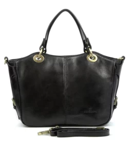 Hexagona Sac Porté Main Cuir Vachette Noir " 114577 " -Hexagona Soldes Boutique maroquinerie femme sac cuir 114577 noir face 051210400 1641 17092019