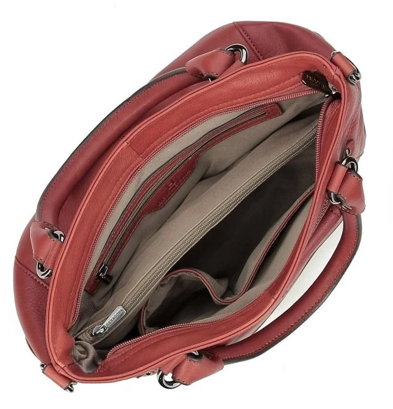 Hexagona Sac Cuir Femme Vachette Carmin " 414719 " Porté Main Et épaule 5 Hexagona Sac Cuir Femme Vachette Carmin " 414719 " Porté Main Et épaule – Image 3