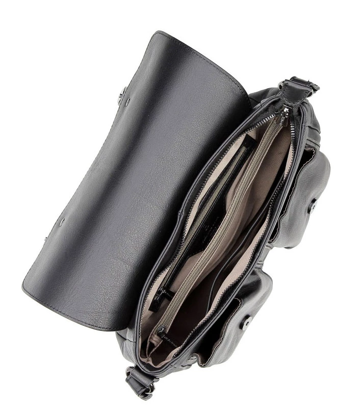 Hexagona Sac Porté Travers Cuir Vachette Noir " 415366 " 5 Hexagona Sac Porté Travers Cuir Vachette Noir " 415366 " – Image 3