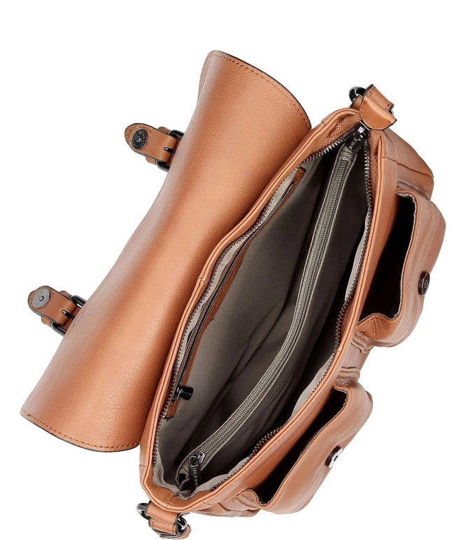 Hexagona Sac Porté Travers Cuir Vachette Terre " 415366 " 5 Hexagona Sac Porté Travers Cuir Vachette Terre " 415366 " – Image 3