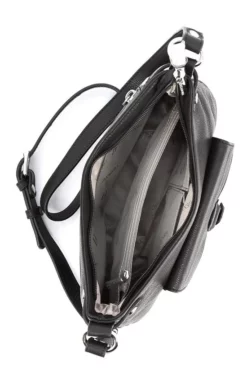 Hexagona Sac Porté Travers Cuir Vachette Noir " 465005 " -Hexagona Soldes Boutique maroquinerie femme sac cuir 465005 noir doublure 052577100 1427 17092019