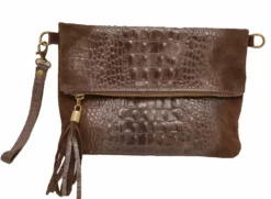 Pochette Cuir Vachette Femme Dark Brown " TECLA " -Hexagona Soldes Boutique pochette cuir vachette dark brown tecla face 020887700 1126 19062017