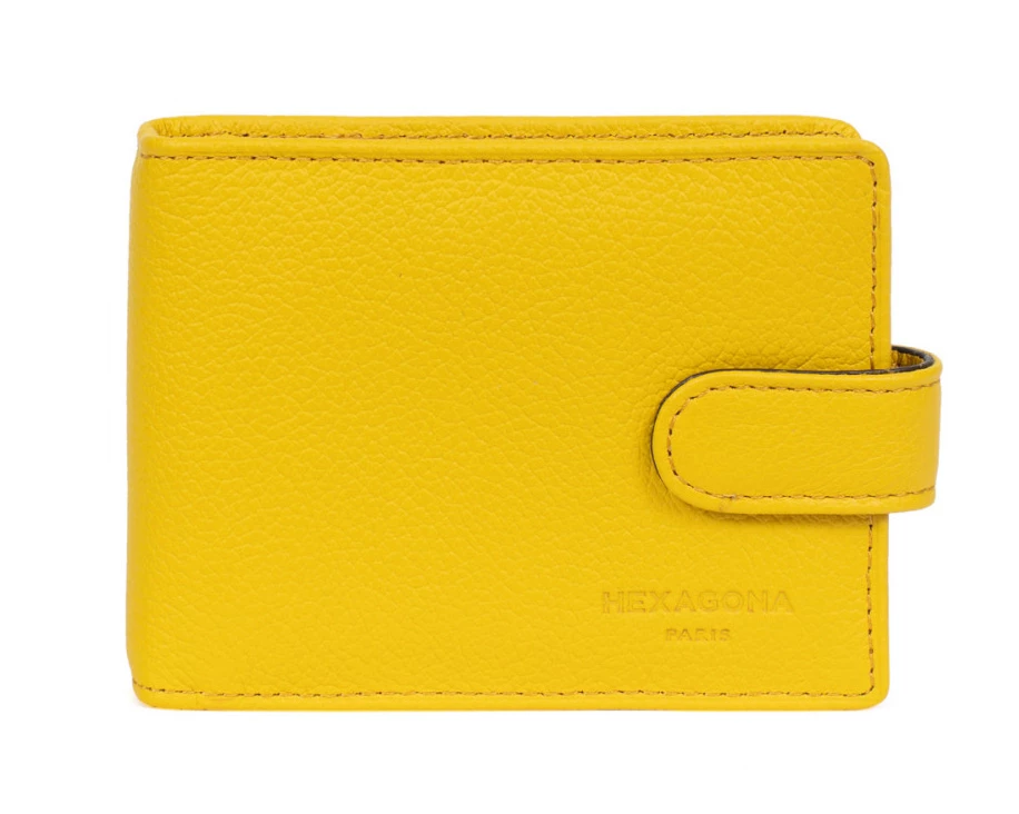 Hexagona Porte-cartes En Cuir De Vachette Jaune " 461130 " 6 Hexagona Porte-cartes En Cuir De Vachette Jaune " 461130 " – Image 4