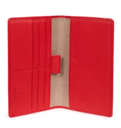 Hexagona Porte-chéquier En Cuir De Vachette Fraise " 467245 "