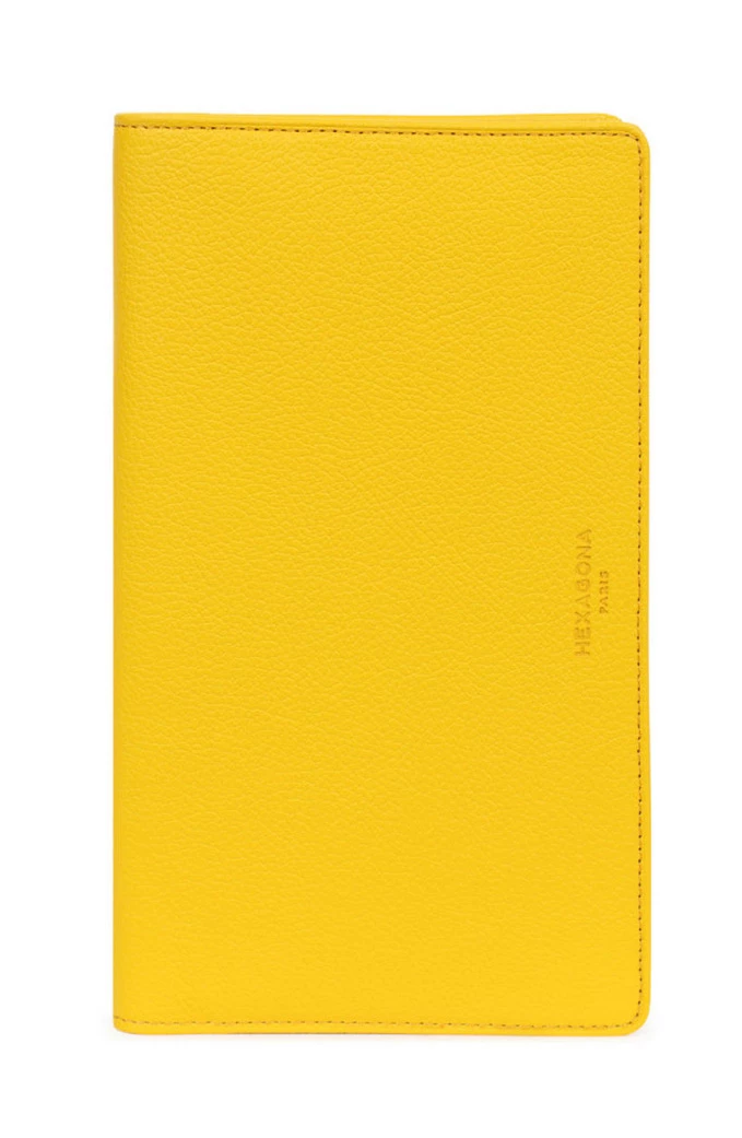 Hexagona Porte-chéquier En Cuir De Vachette Jaune " 467245 " 6 Hexagona Porte-chéquier En Cuir De Vachette Jaune " 467245 " – Image 4