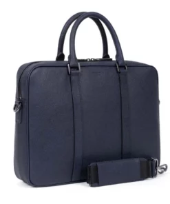 Hexagona Porte-documents 13" Et A4 En Cuir De Vachette Marine " 206035 "