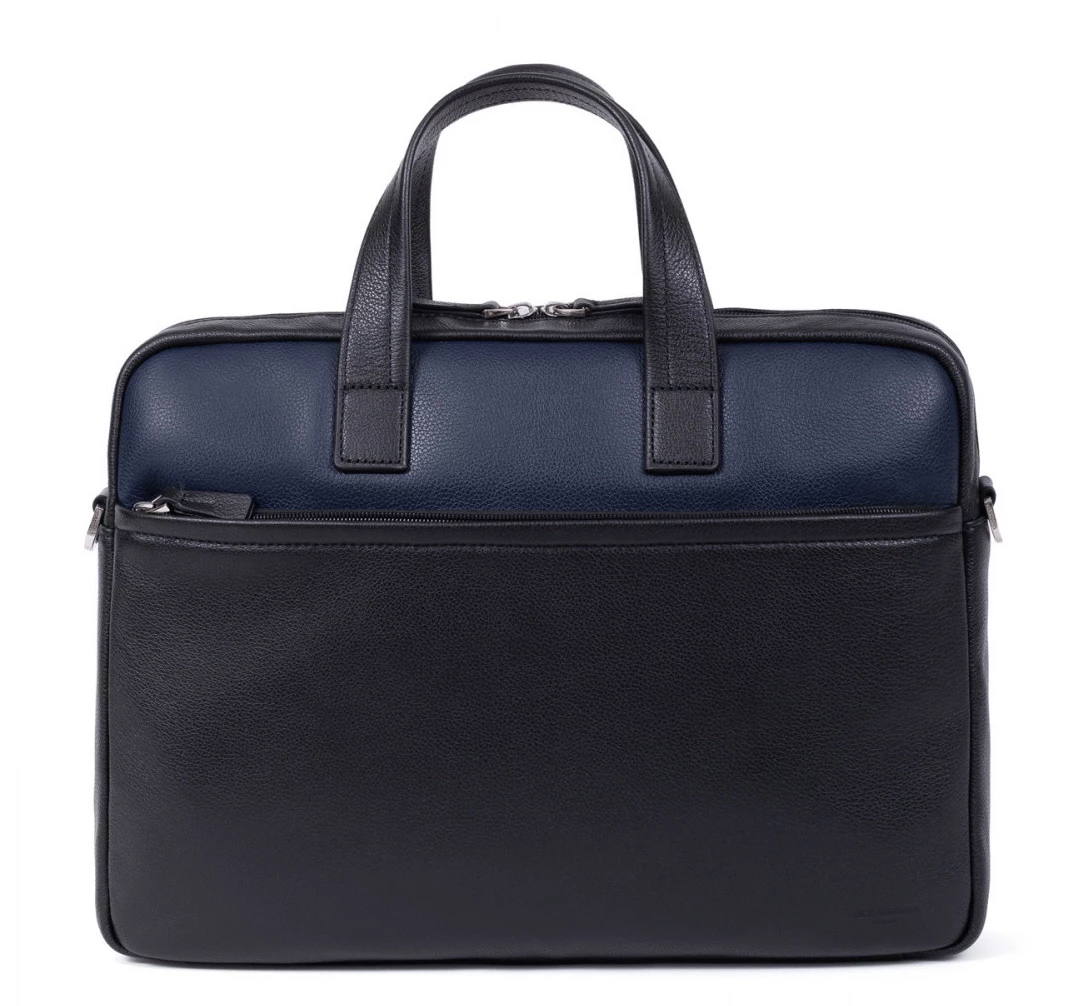 Hexagona Porte-documents 13" Et A4 En Cuir De Vachette Noir / Marine " 686291 " 7 Hexagona Porte-documents 13" Et A4 En Cuir De Vachette Noir / Marine " 686291 " – Image 5