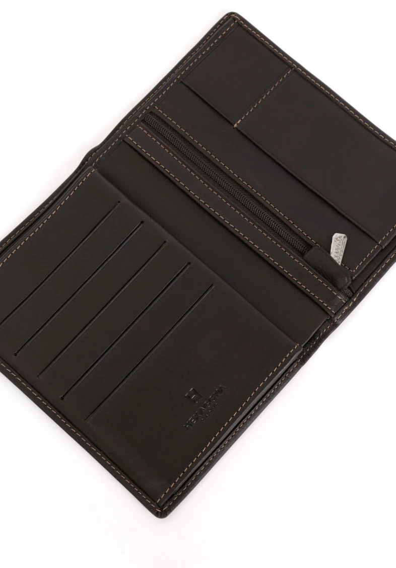 Hexagona Portefeuille 3 Volets En Cuir De Vachette Marron " 157055 " 5 Hexagona Portefeuille 3 Volets En Cuir De Vachette Marron " 157055 " – Image 3