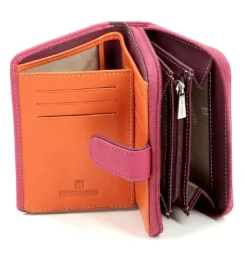 Hexagona Portefeuille En Cuir De Vachette Fushia " 227377 "