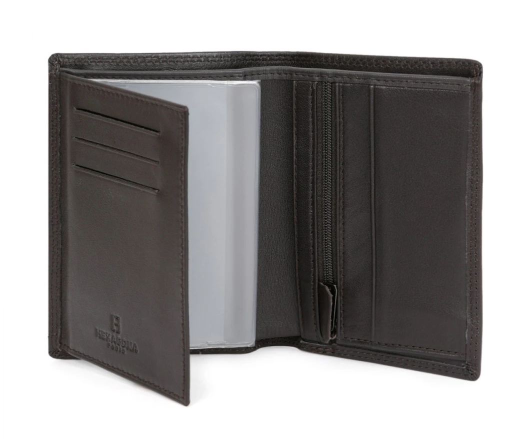 Hexagona Portefeuille En Cuir De Vachette Marron " 727524 " 4 Hexagona Portefeuille En Cuir De Vachette Marron " 727524 " – Image 2