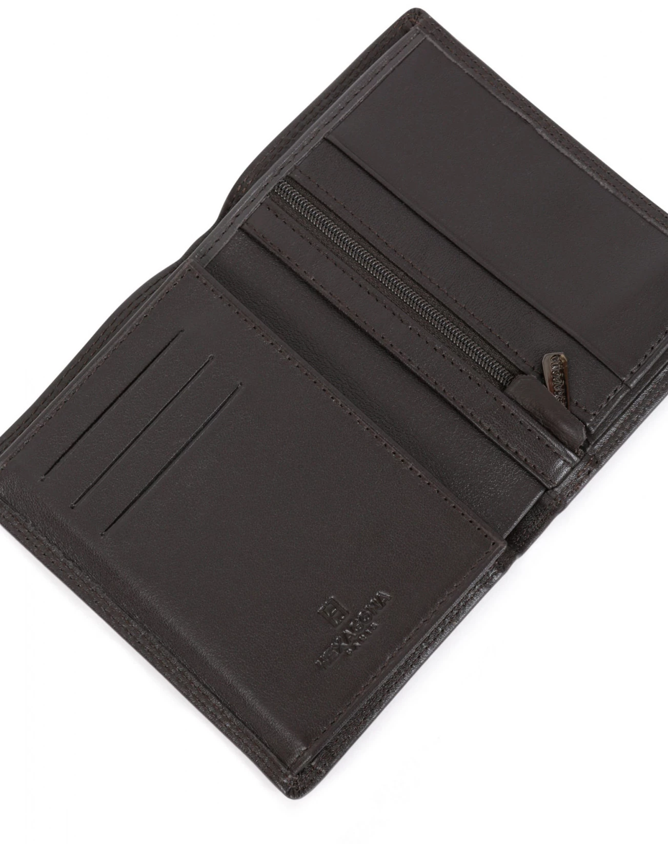 Hexagona Portefeuille En Cuir De Vachette Marron " 727524 " 5 Hexagona Portefeuille En Cuir De Vachette Marron " 727524 " – Image 3