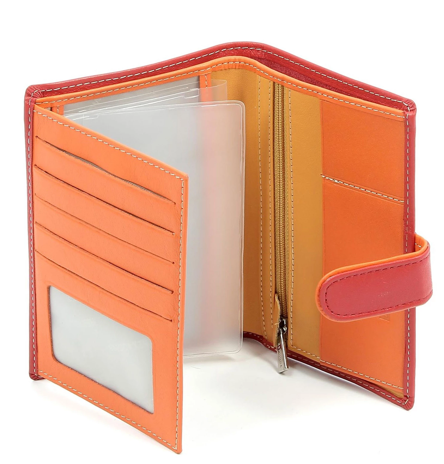 Hexagona Portefeuille Européen En Cuir De Vachette Rouge " 227376 " 4 Hexagona Portefeuille Européen En Cuir De Vachette Rouge " 227376 " – Image 2