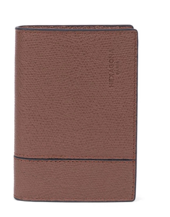 Hexagona Porte-cartes En Cuir De Vachette Premium Grainé Marron " 207775 " 6 Hexagona Porte-cartes En Cuir De Vachette Premium Grainé Marron " 207775 " – Image 4