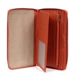 Hexagona Porte Monnaie/billet Gd Format Cuir Vachette Orange " 467600 "