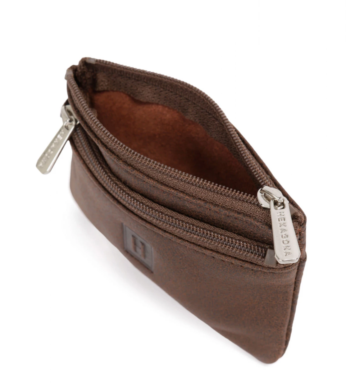 Hexagona Porte-monnaie En Cuir De Vachette Marron " 667292 " 5 Hexagona Porte-monnaie En Cuir De Vachette Marron " 667292 " – Image 3