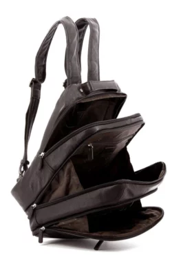 Hexagona Sac à Dos Cuir Vachette Marron " 462539 " -Hexagona Soldes Boutique sac a dos cuir 462539 marron ouvert 093464500 1716 17102019