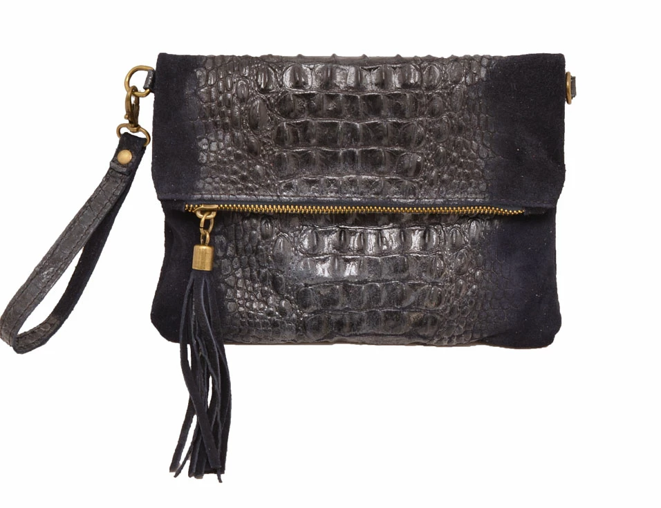 Pochette Cuir Vachette Femme Blue " TECLA " – Image 5