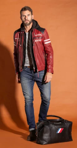 Sac Week-End En Cuir Alpine Noir " A110-48H " -Hexagona Soldes Boutique sac cuir voyage alpine noir 2 077763800 1643 29092023