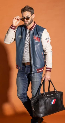 Sac Week-End En Cuir Alpine Noir " A110-48H " -Hexagona Soldes Boutique sac cuir voyage alpine noir 6 022653300 1643 29092023