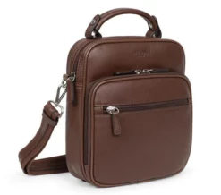 Hexagona Sacoche Cuir Vachette Chocolat " 461832 "