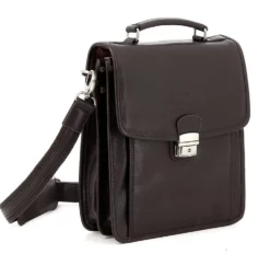 Hexagona Sacoche Cuir Vachette Marron " 463893 " -Hexagona Soldes Boutique sacoche cuir marron 463893 biais 052783900 1718 17102019