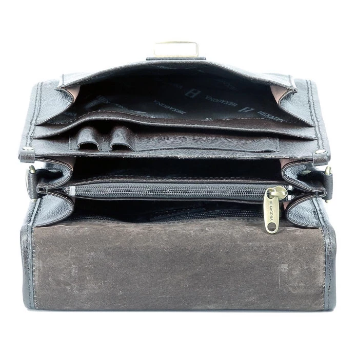 Hexagona Sacoche Cuir Vachette Noir " 111943 " 5 Hexagona Sacoche Cuir Vachette Noir " 111943 " – Image 3