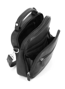 Hexagona Sacoche Cuir Vachette Noir " 461832 " -Hexagona Soldes Boutique sacoche cuir noir 461832 ouvert 052813400 1716 17102019