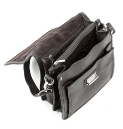 Hexagona Sacoche Cuir Vachette Noir " 463892 " -Hexagona Soldes Boutique sacoche cuir noir 463892 ouvert 002816800 1717 17102019