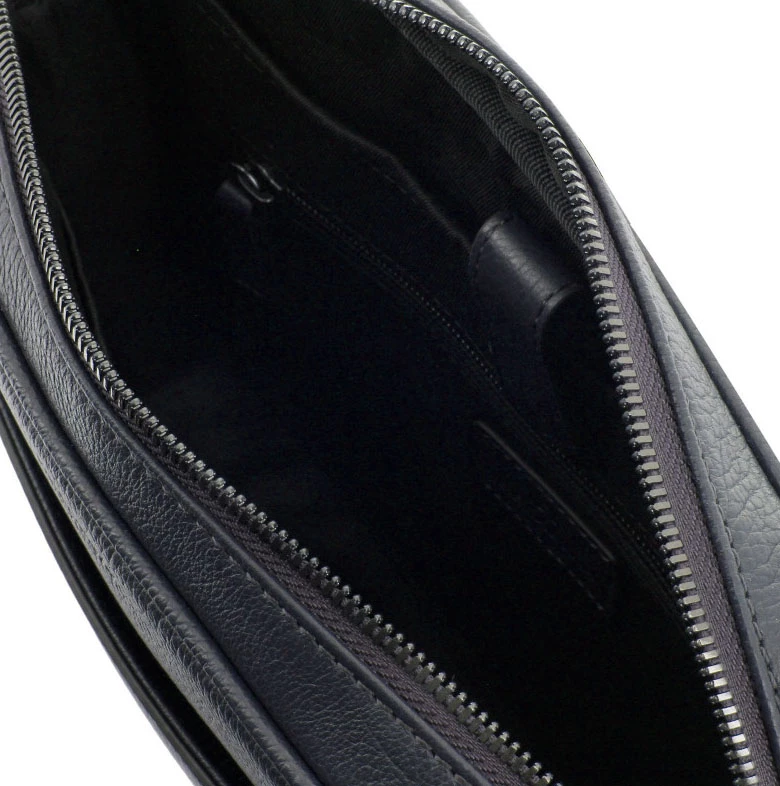 Hexagona Besace Cuir Vachette Grain Buffle Marine " 135727 " 5 Hexagona Besace Cuir Vachette Grain Buffle Marine " 135727 " – Image 3