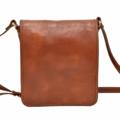 Sacoche Cuir Vachette Marron Clair "MILANO"