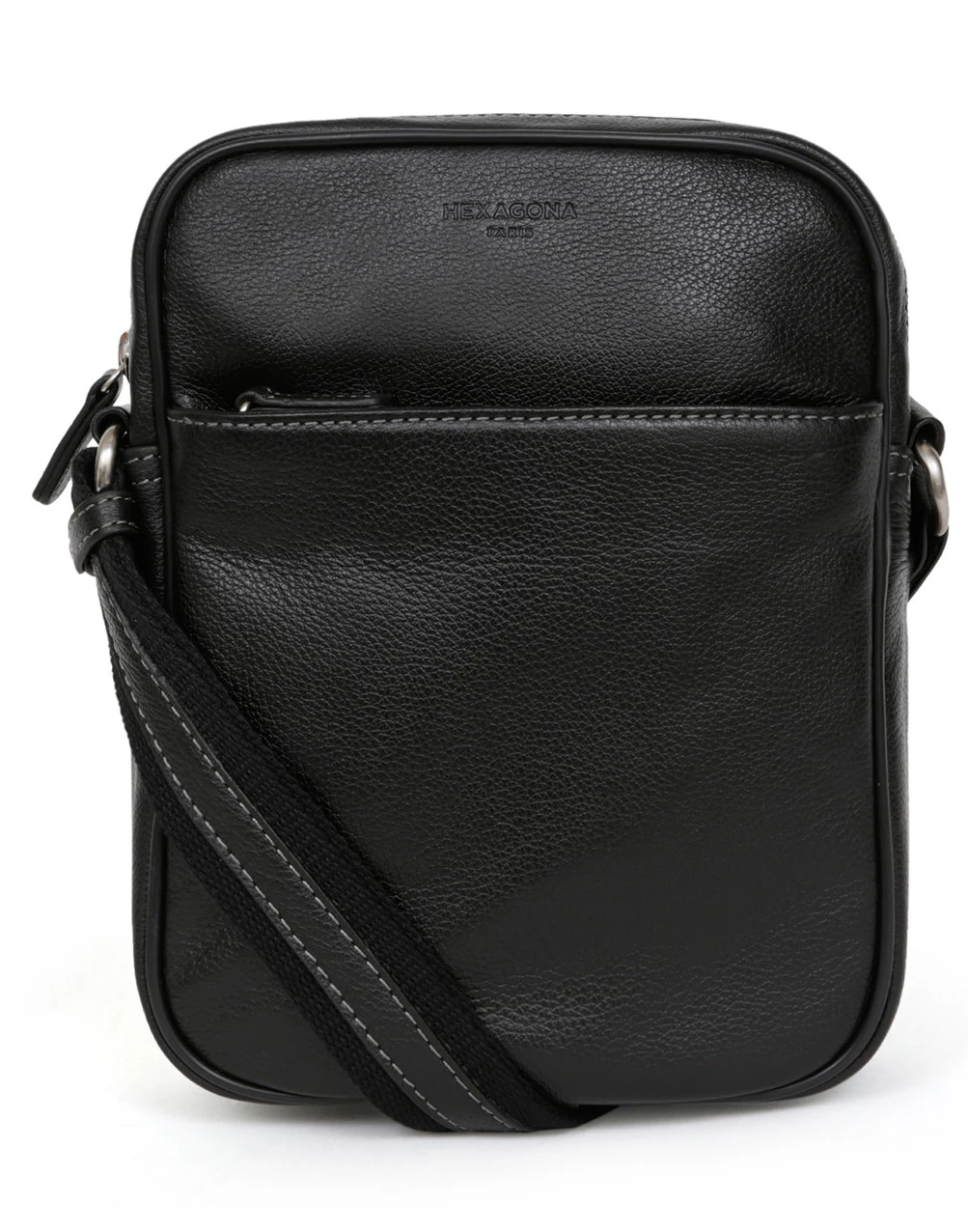 Hexagona Sacoche En Cuir De Vachette Noir " 462697 " 5 Hexagona Sacoche En Cuir De Vachette Noir " 462697 " – Image 3