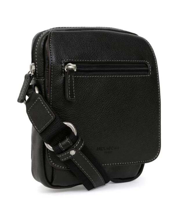 Hexagona Sacoche En Cuir De Vachette Noir " 463993 " 3 Hexagona Sacoche En Cuir De Vachette Noir " 463993 "