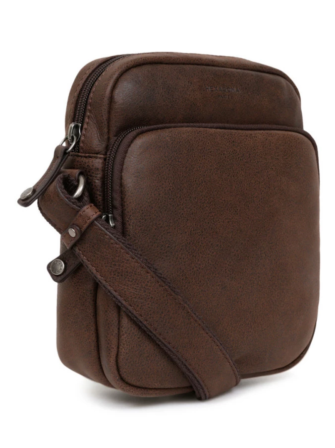 Hexagona Sacoche Cuir Vachette Vieilli Marron " 666175 " 3 Hexagona Sacoche Cuir Vachette Vieilli Marron " 666175 "