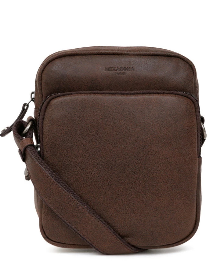 Hexagona Sacoche Cuir Vachette Vieilli Marron " 666175 " 7 Hexagona Sacoche Cuir Vachette Vieilli Marron " 666175 " – Image 5