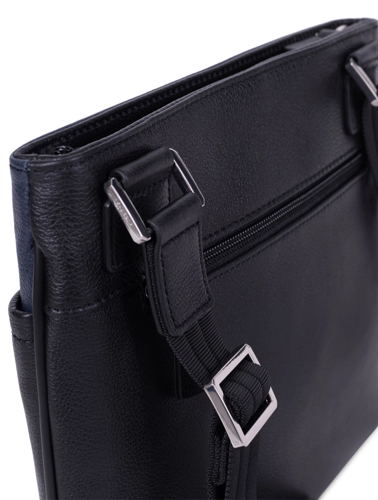 Hexagona Sacoche En Cuir De Vachette Noir / Marine " 686802 " 5 Hexagona Sacoche En Cuir De Vachette Noir / Marine " 686802 " – Image 3