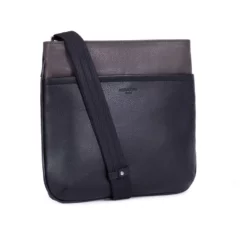 Hexagona Soldes Boutique 23 Hexagona Sacoche En Cuir De Vachette Noir/taupe " 686802 "