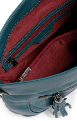 Hexagona Sac Cuir Femme Vachette Petrole "414699" -Hexagona Soldes Boutique sacportetraversencuirdevachette414699 petrole 5 050154000 1512 12032021