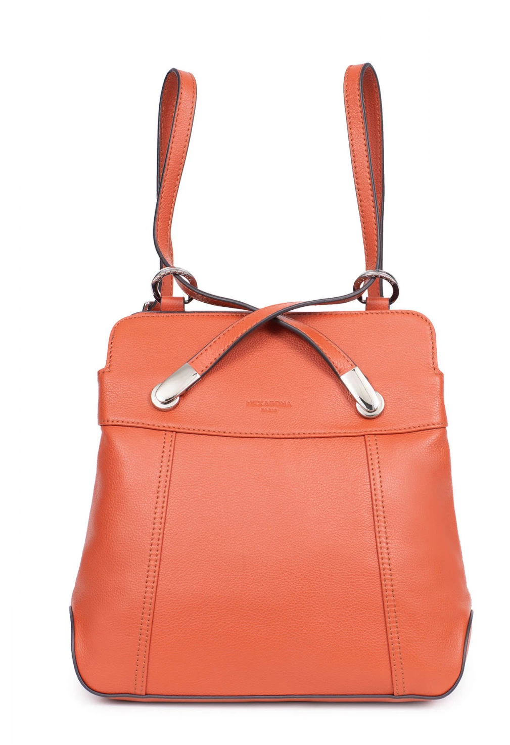 Hexagona Sac à Dos En Cuir De Vachette Orange " 462107 " 8 Hexagona Sac à Dos En Cuir De Vachette Orange " 462107 " – Image 6