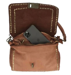 Sac En Cuir Vintage Cognac " TORY " -Hexagona Soldes Boutique torycognacouvert 093091000 1419 13122022